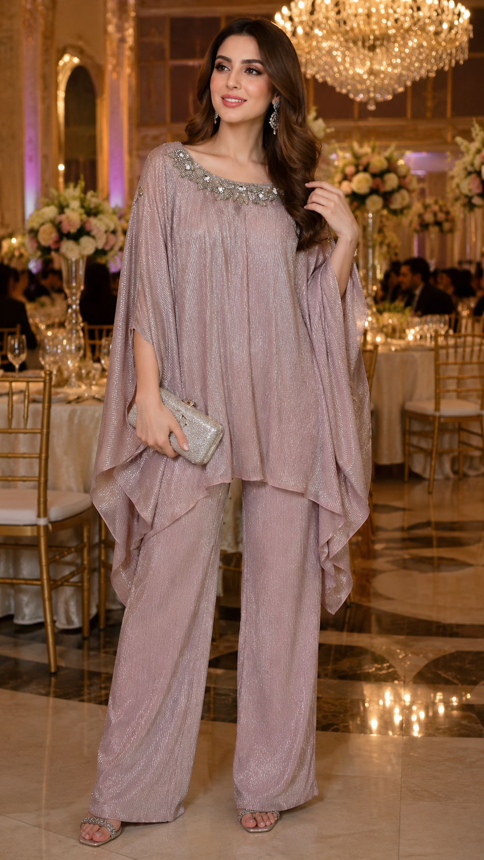 Indowestern short poncho