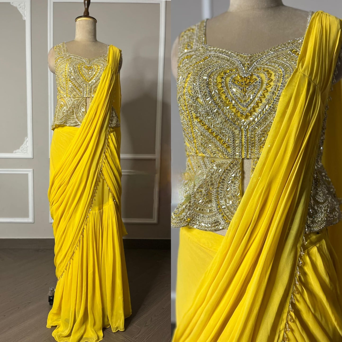 Peplum Drape saree
