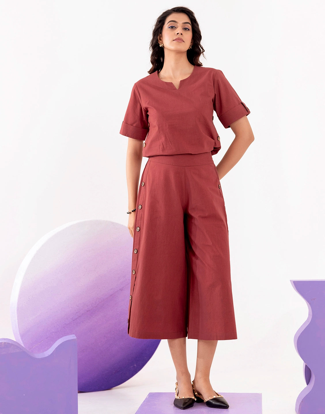 Co-ord Set Flex cotton fabric