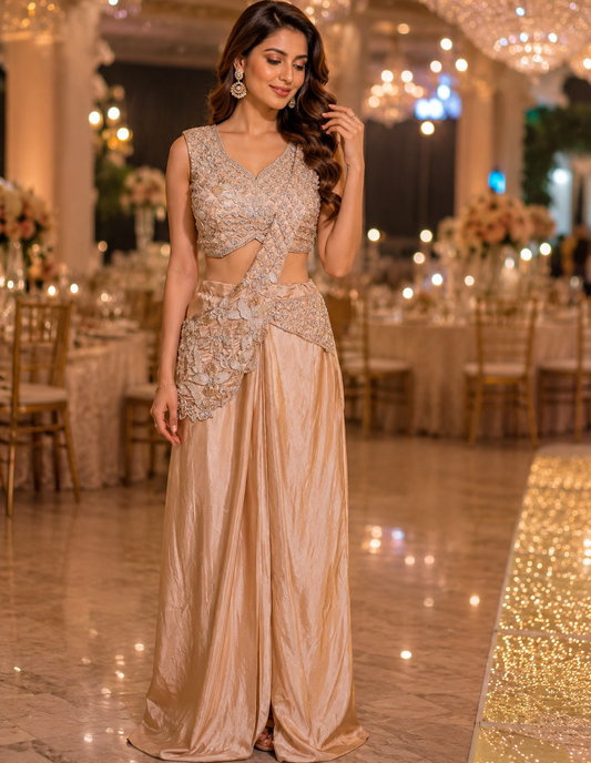 Indo western saree