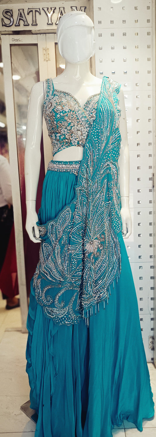 Lehanga with drap palo &choli