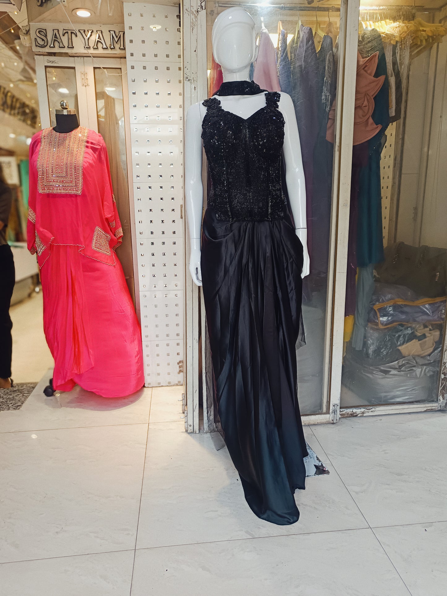 Indowestern drap skirt with codeset top