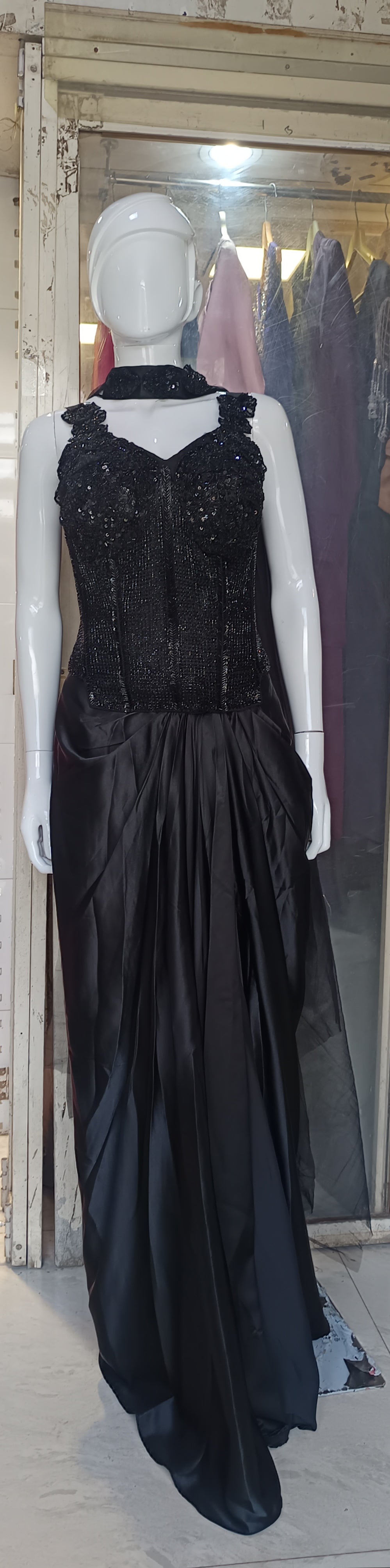 Indowestern drap skirt with codeset top