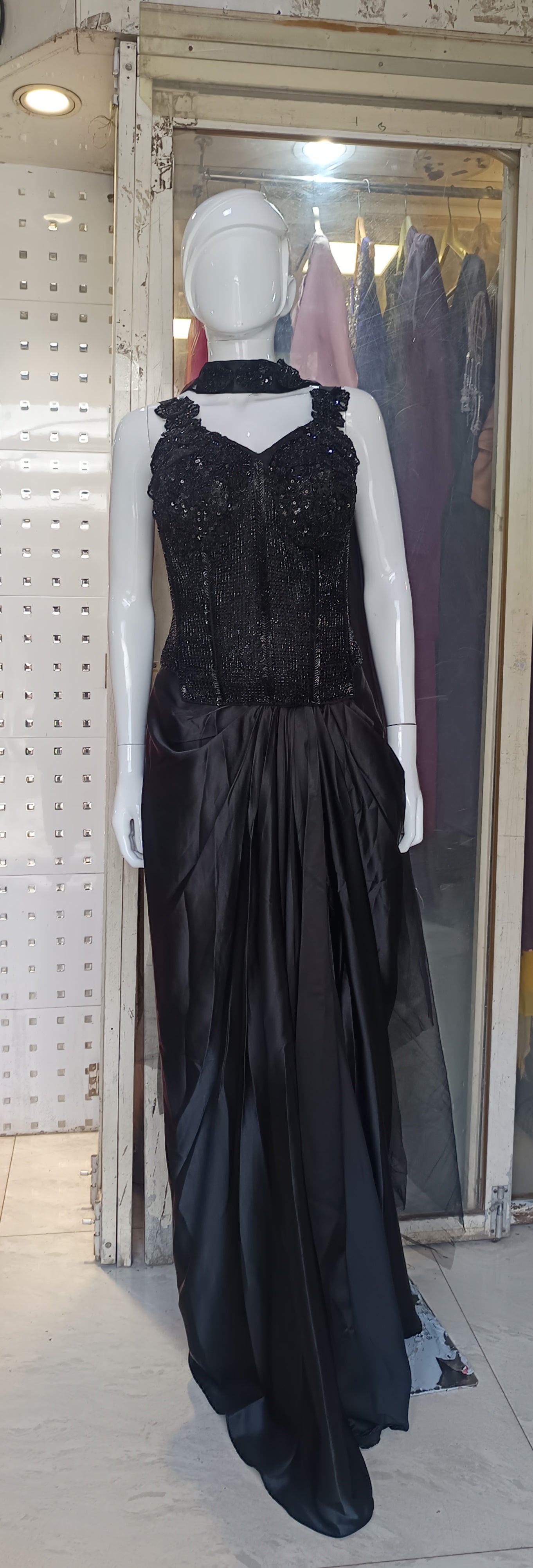 Indowestern drap skirt with codeset top