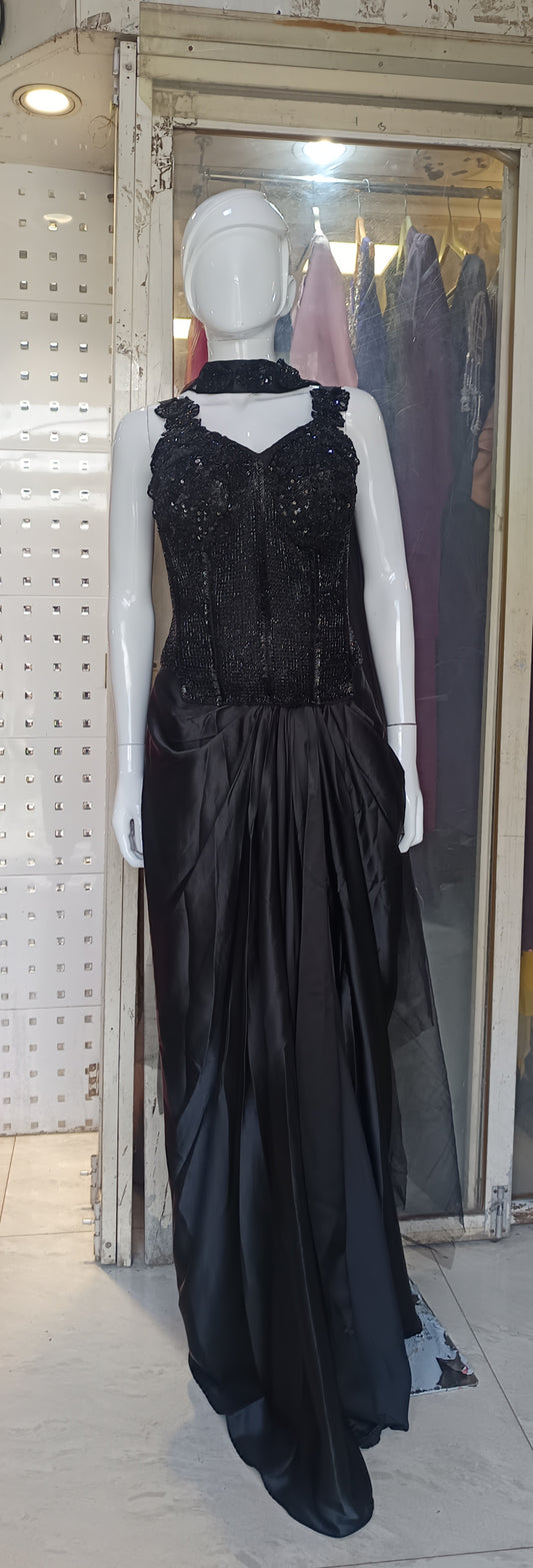 Indowestern drap skirt with codeset top