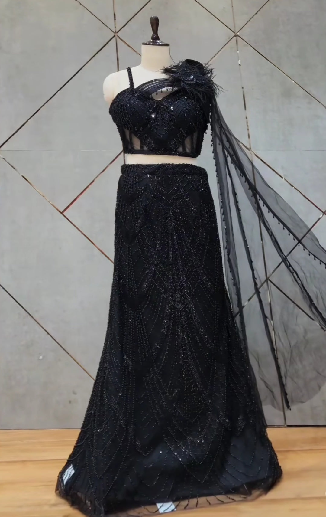 croptop with fishcut skirt