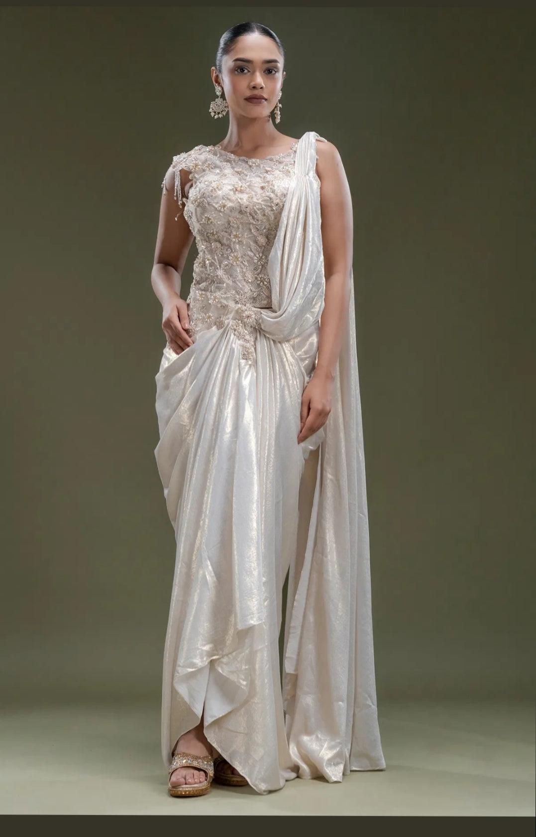 Corset Croptop with drape skirt