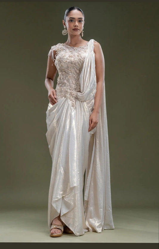 Corset Croptop with drape skirt