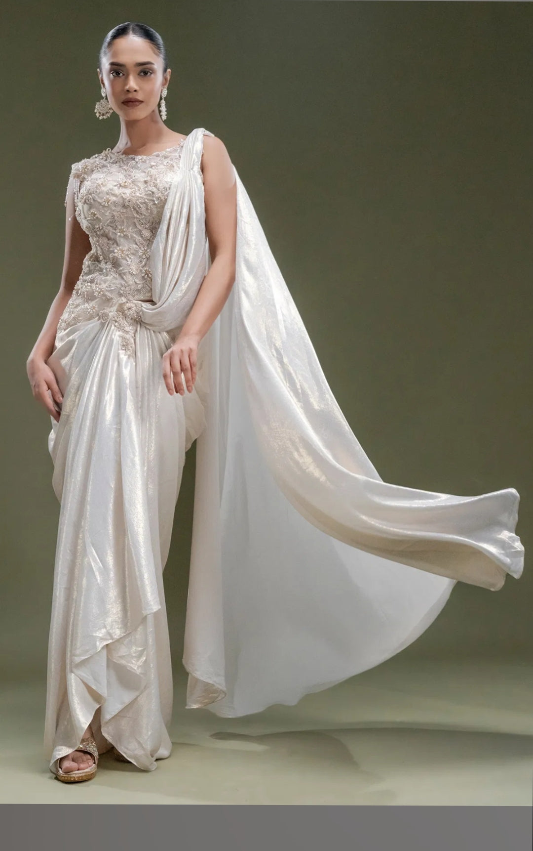 Corset Croptop with drape skirt