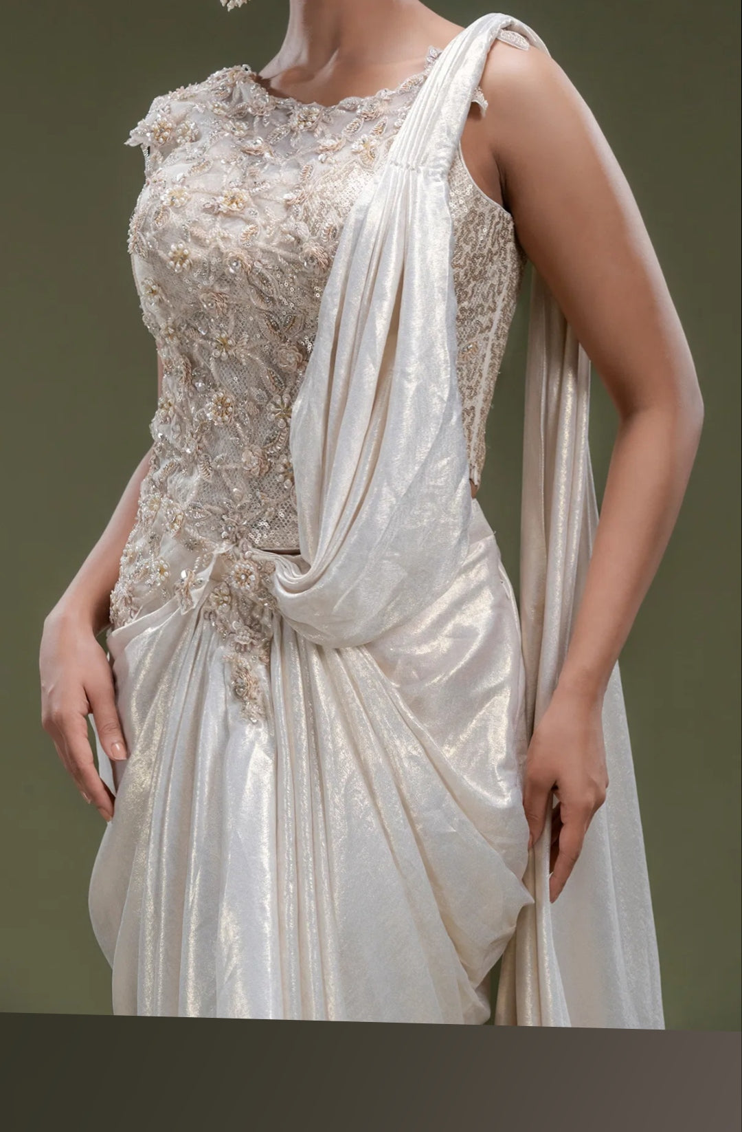 Corset Croptop with drape skirt