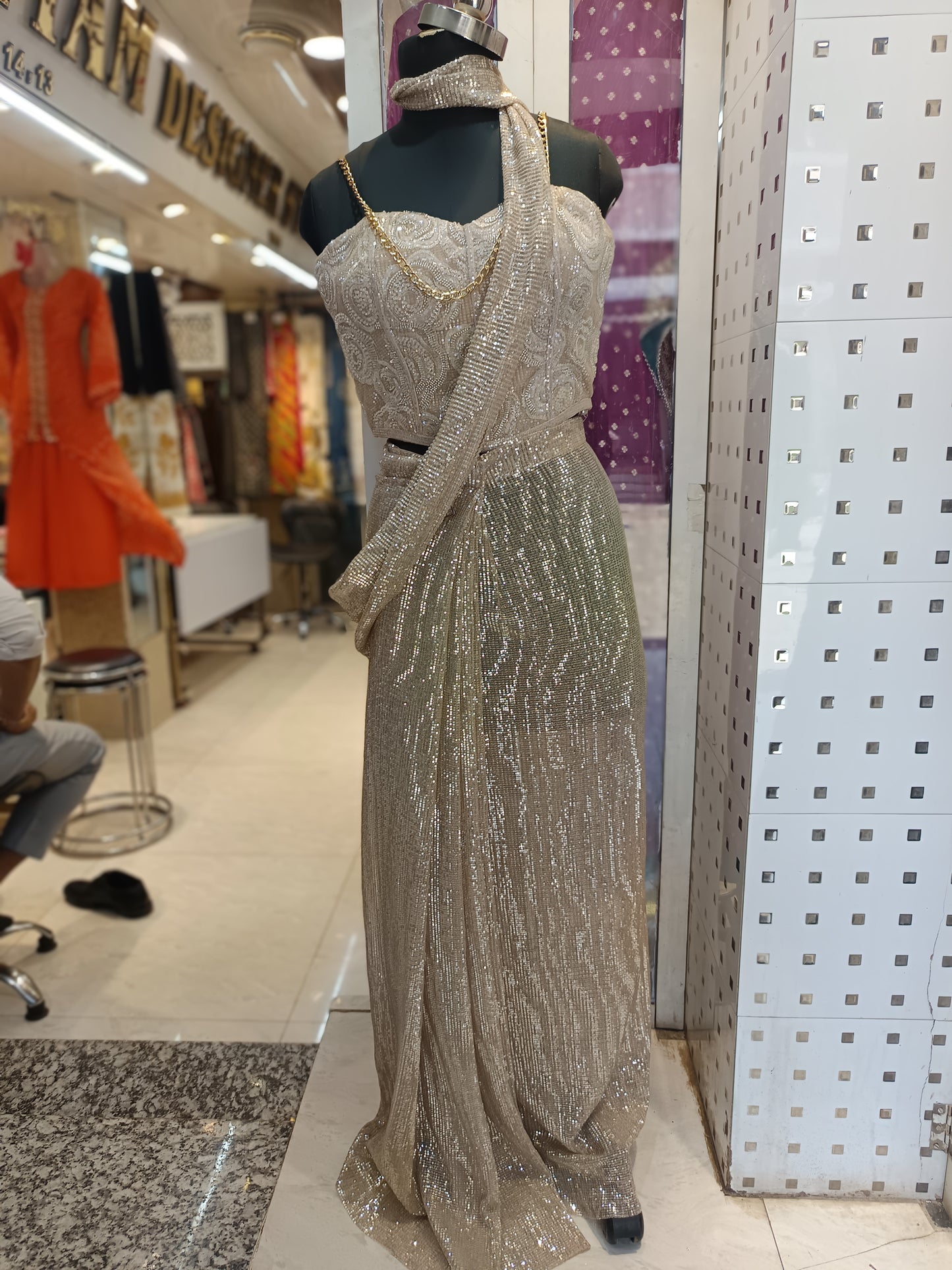 Indowester  drape saree with blouse