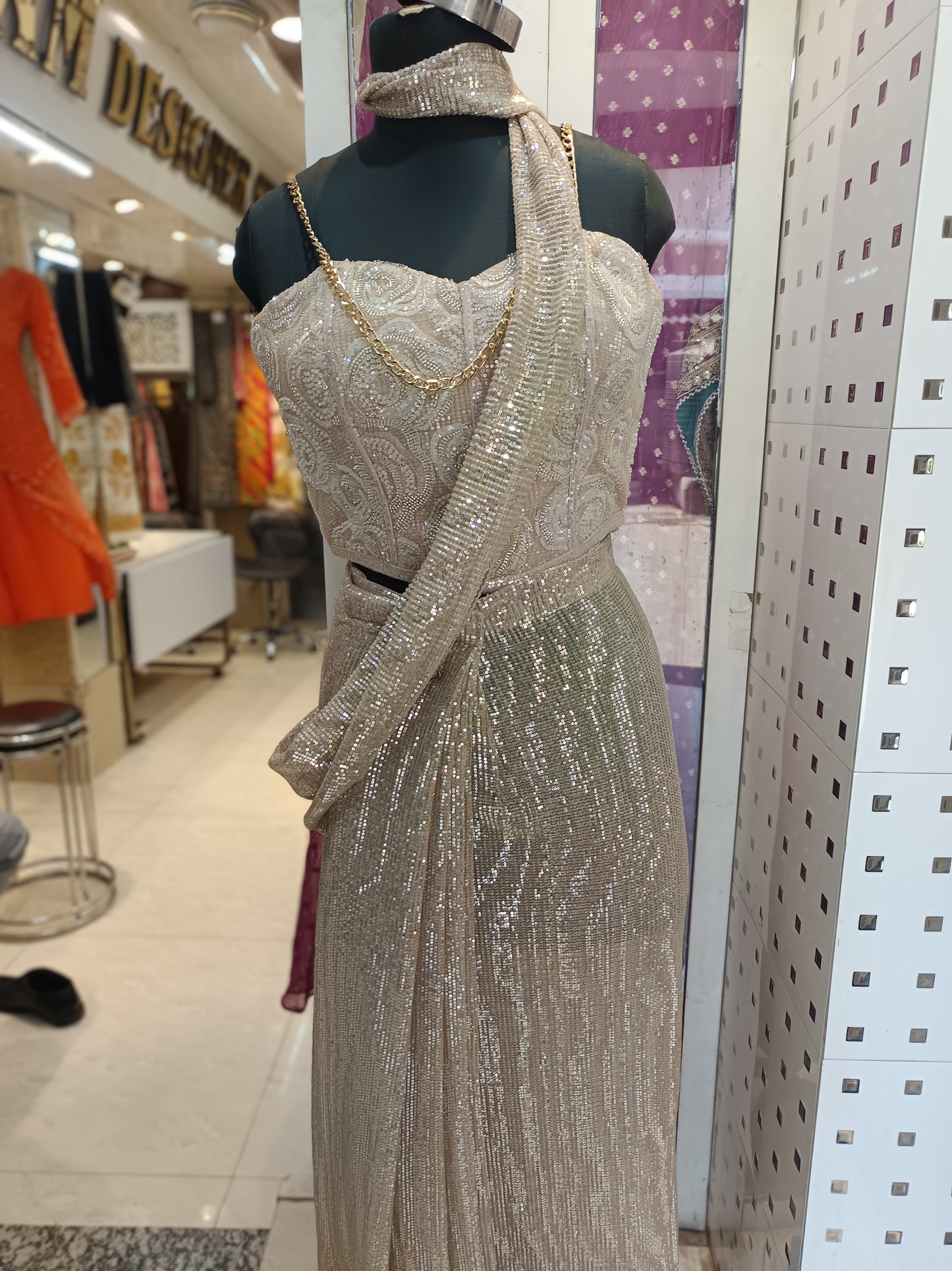 Indowester  drape saree with blouse