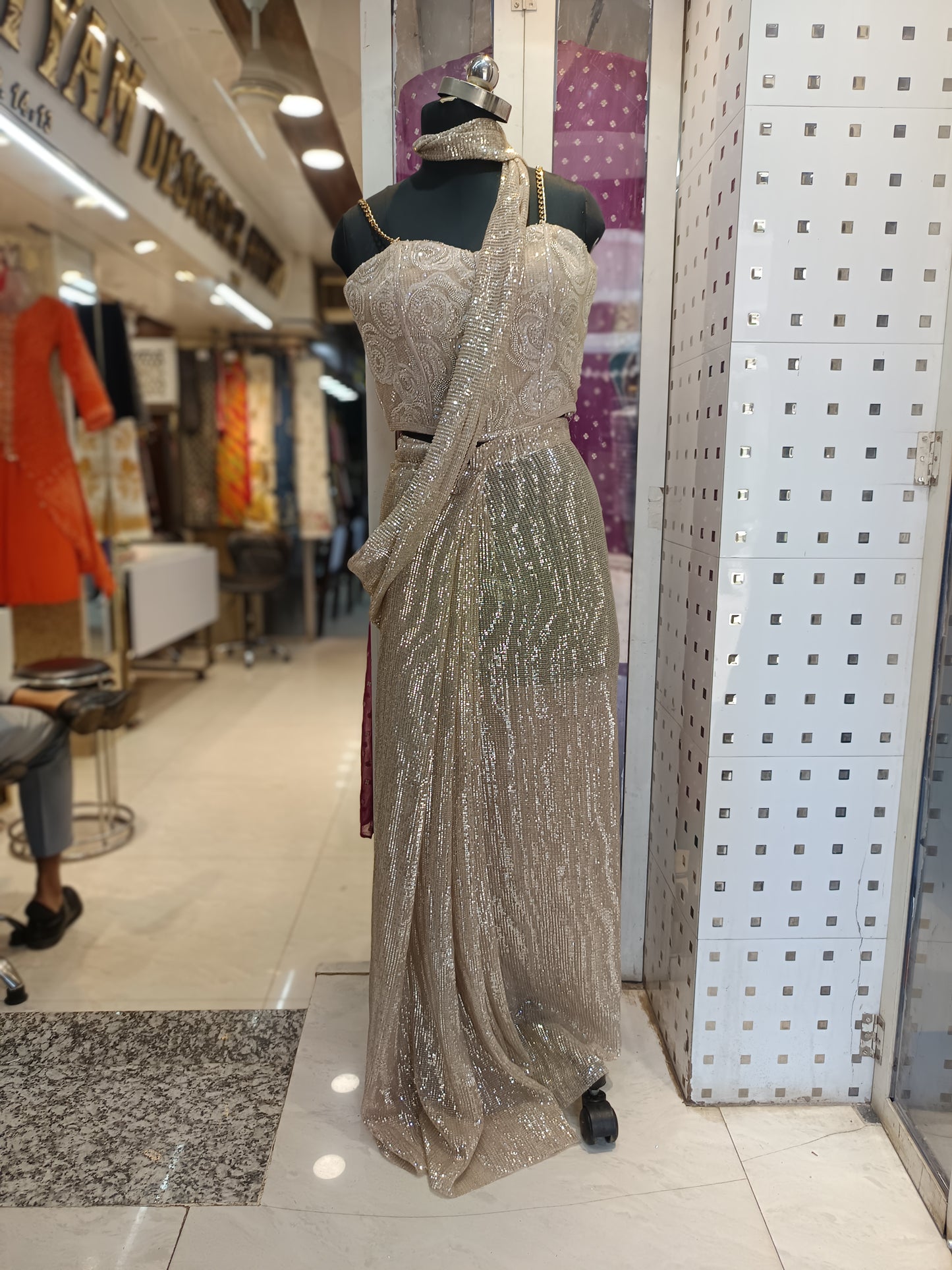 Indowester  drape saree with blouse