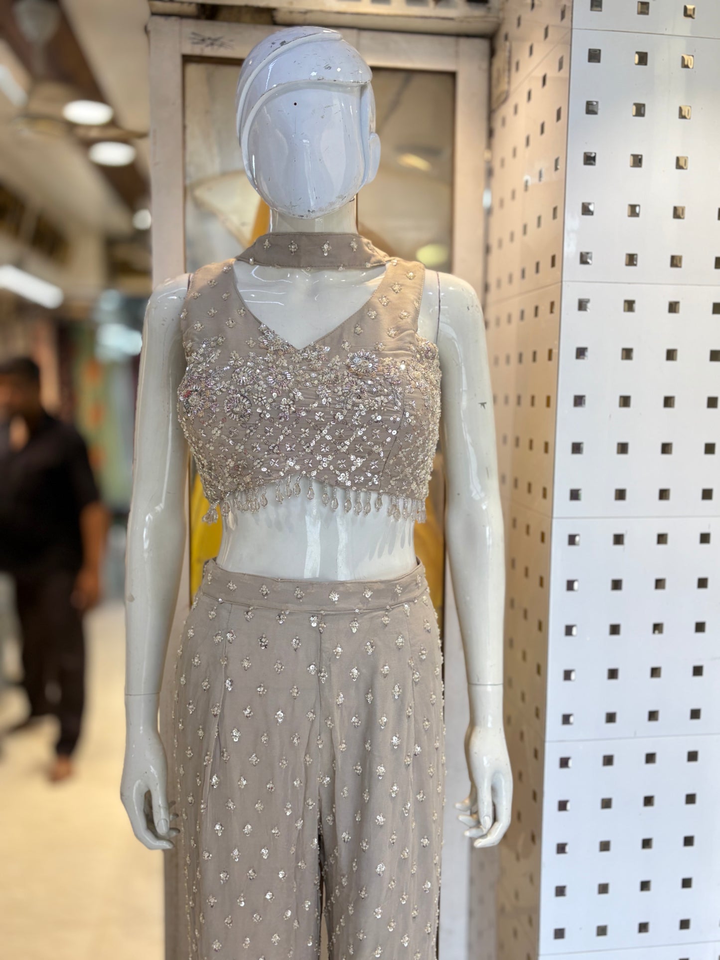 Indowestern crop top & bell bottom