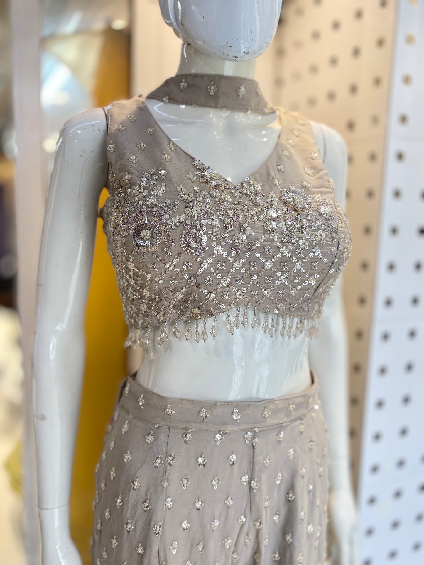 Indowestern crop top & bell bottom