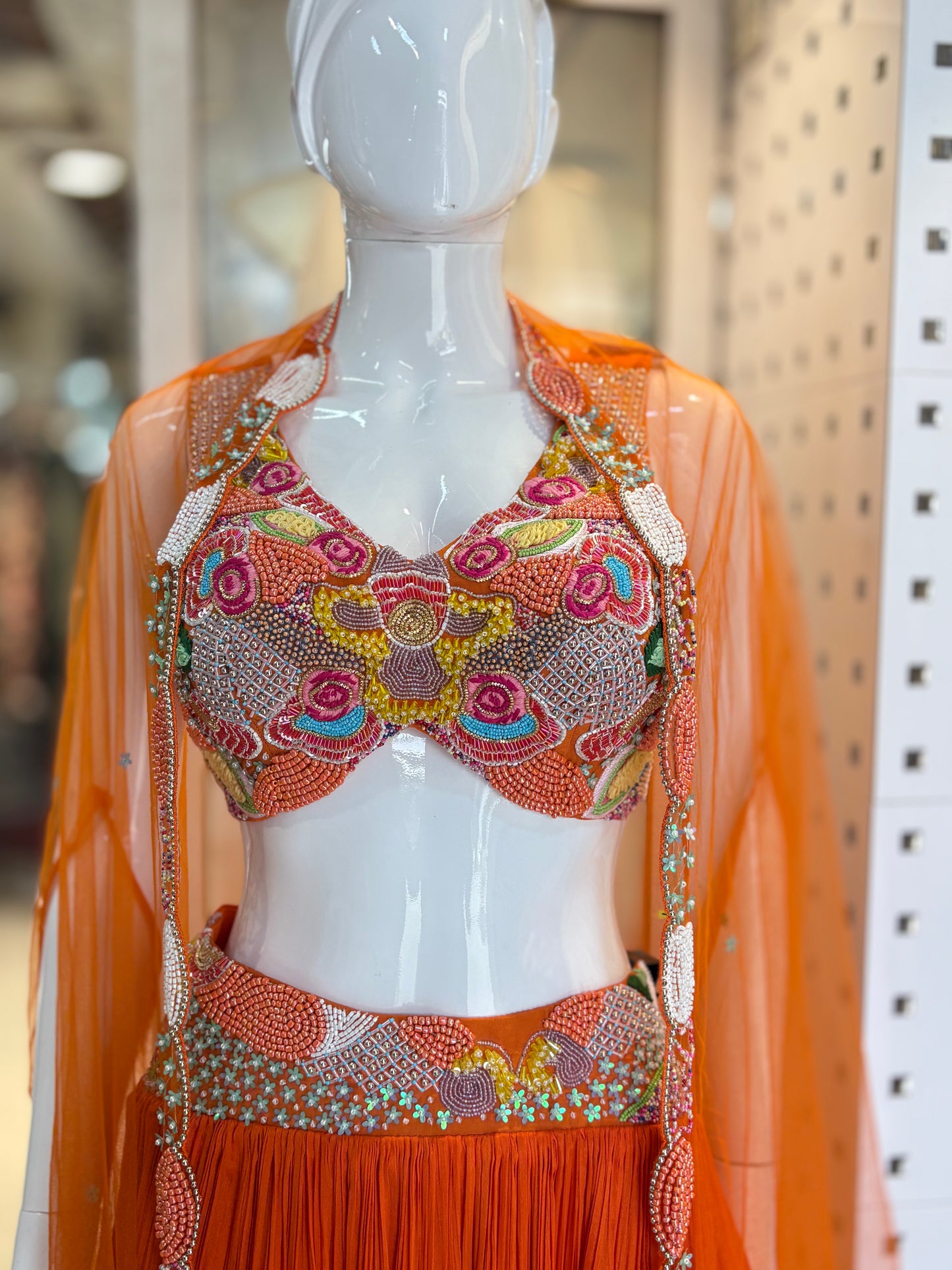 Indowestern lehanga choli with shrug