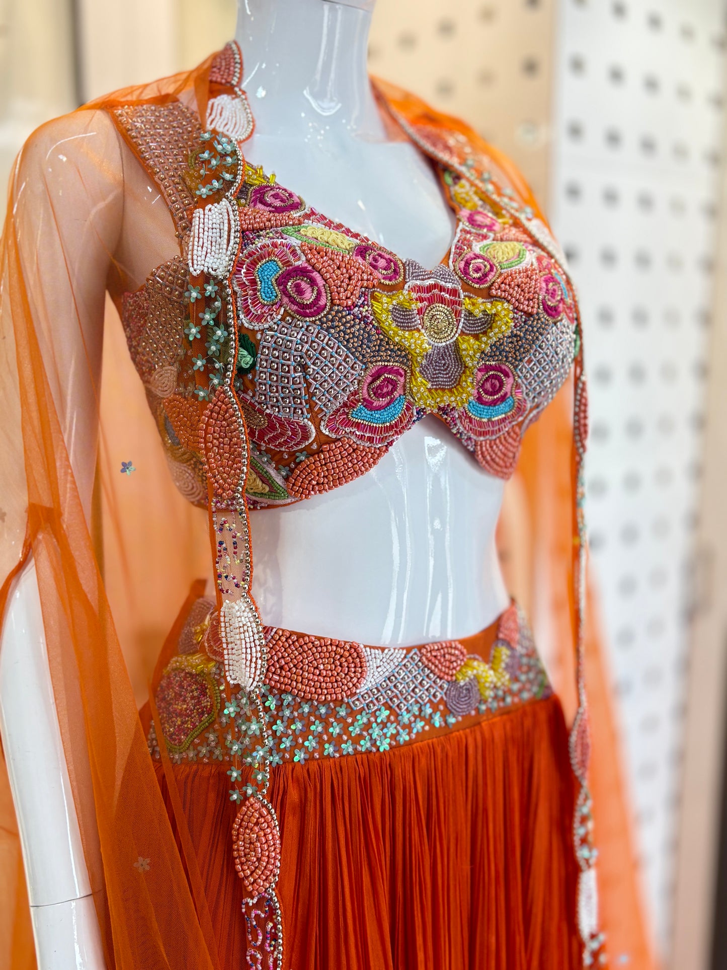 Indowestern lehanga choli with shrug