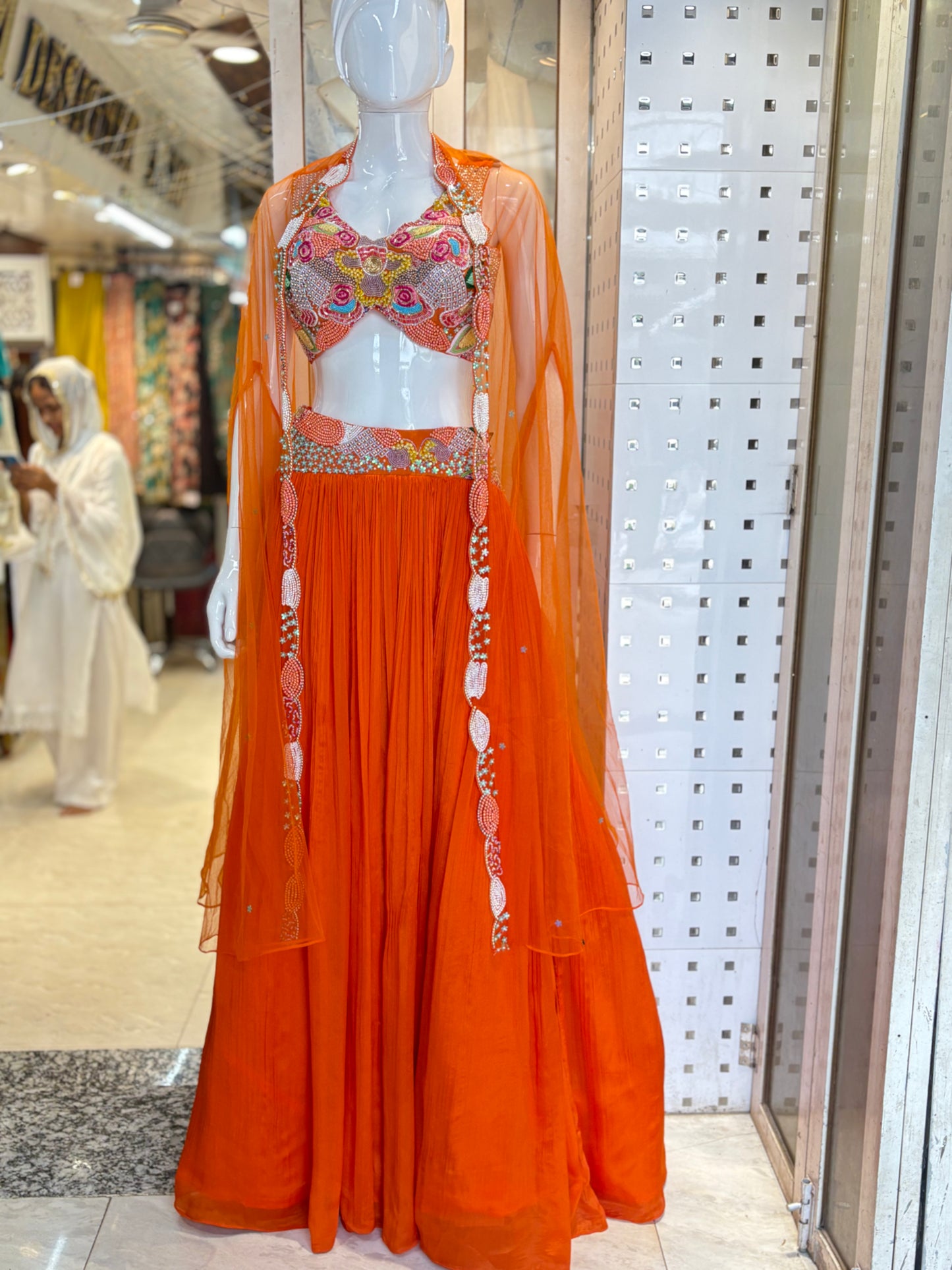 Indowestern lehanga choli with shrug