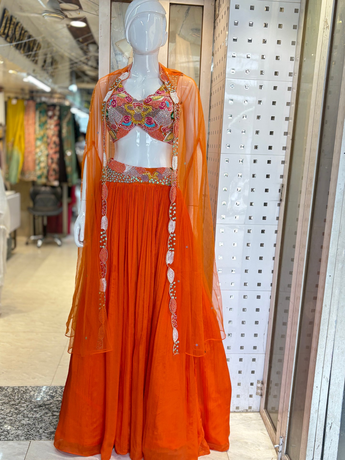 Indowestern lehanga choli with shrug