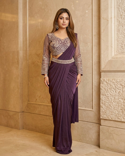 Indowester  drape saree with blouse