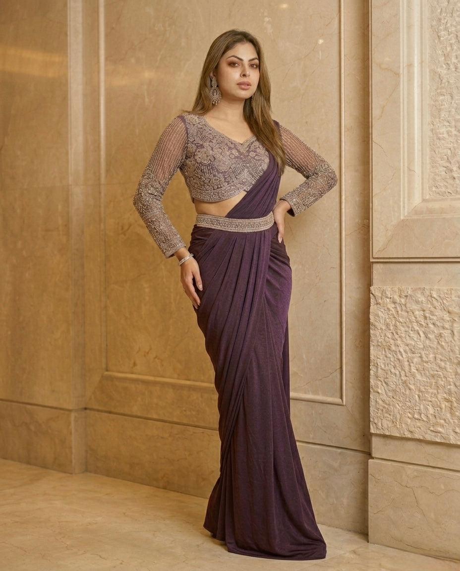 Indowester  drape saree with blouse