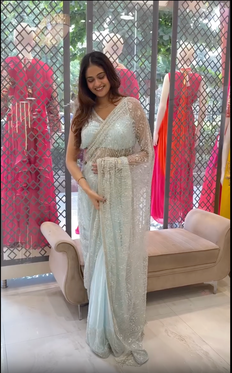 party wear readymade saree
