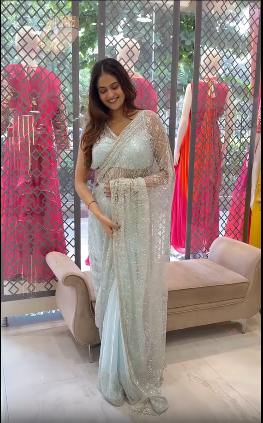 party wear readymade saree