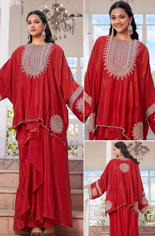 Indowestern drape skirt  poncho style
