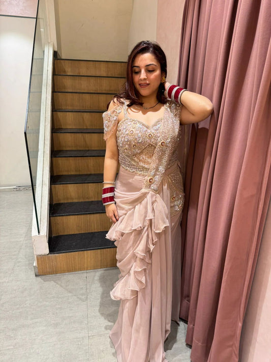 Indowester drap skirt saree