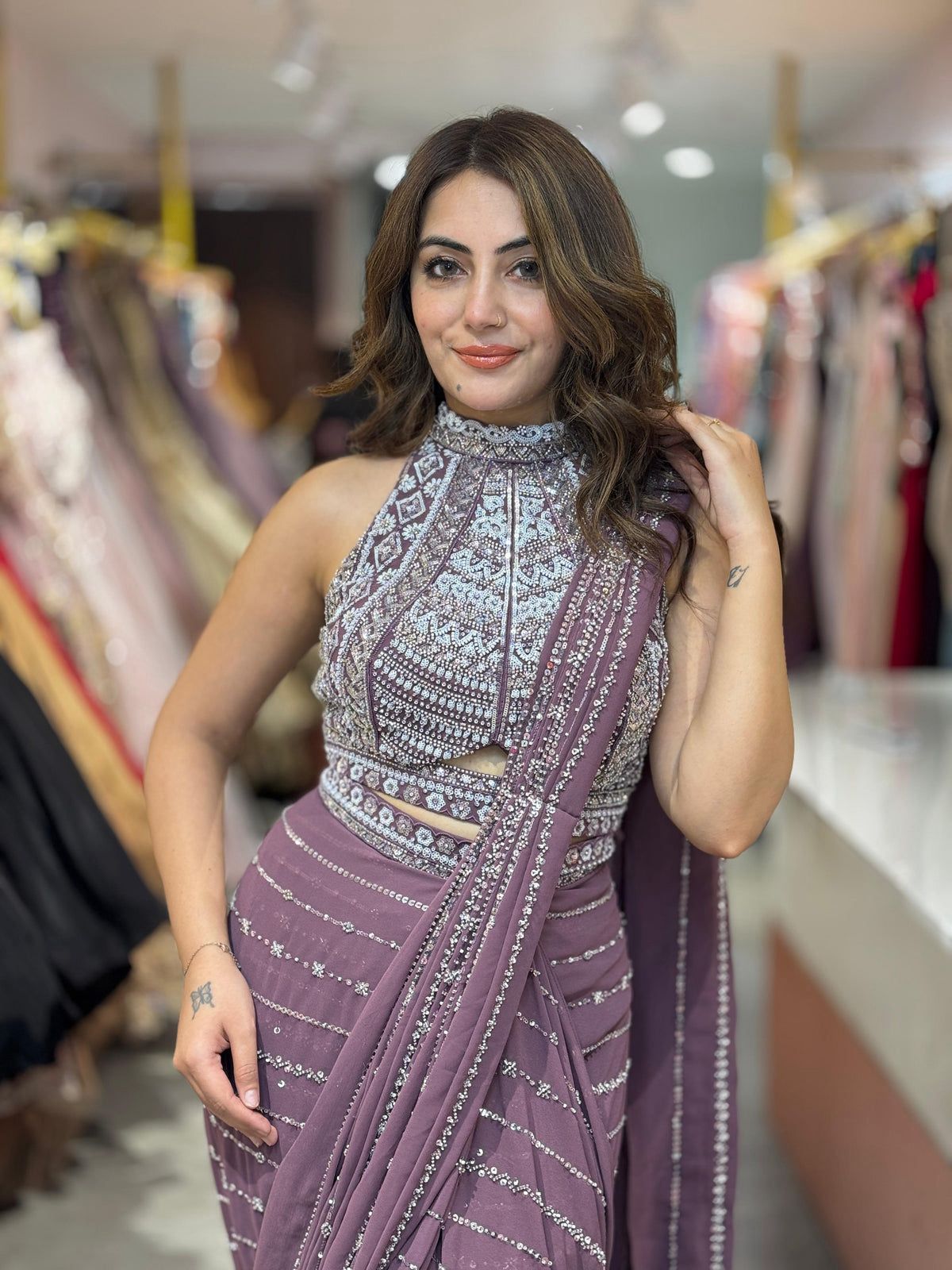 Indo western saree
