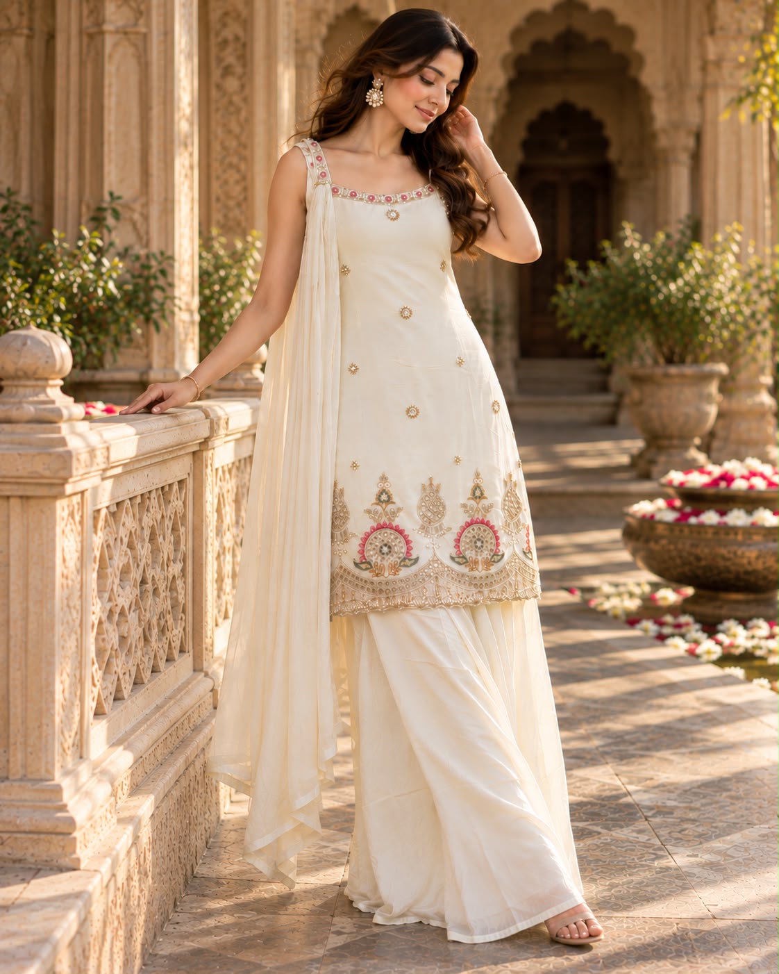short kurti with plazo