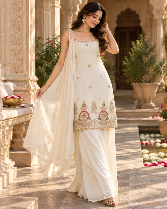 short kurti with plazo
