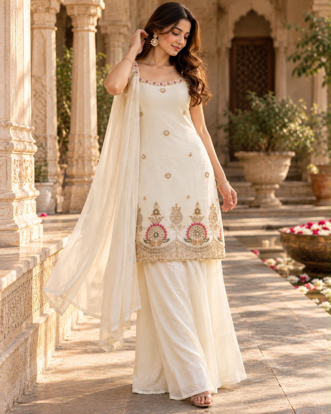 short kurti with plazo
