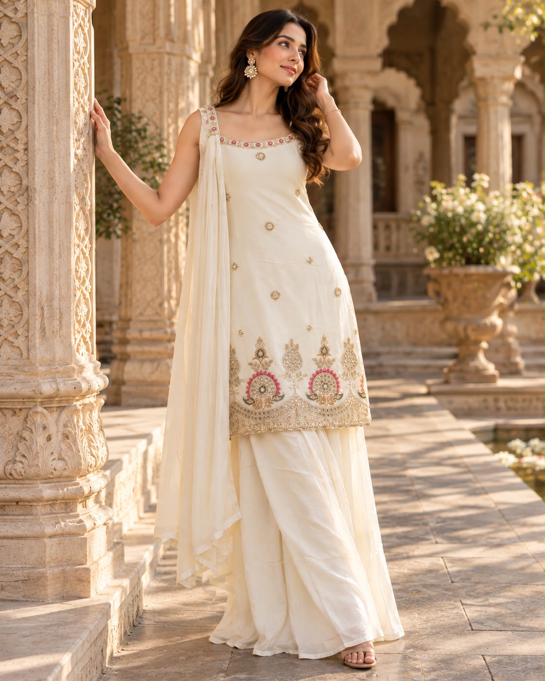 short kurti with plazo