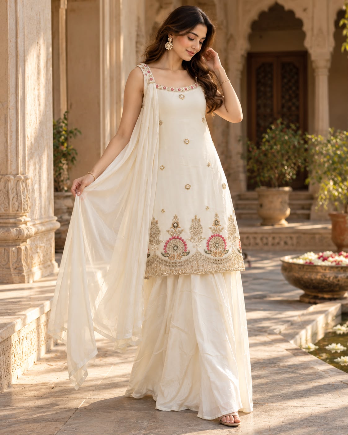 short kurti with plazo