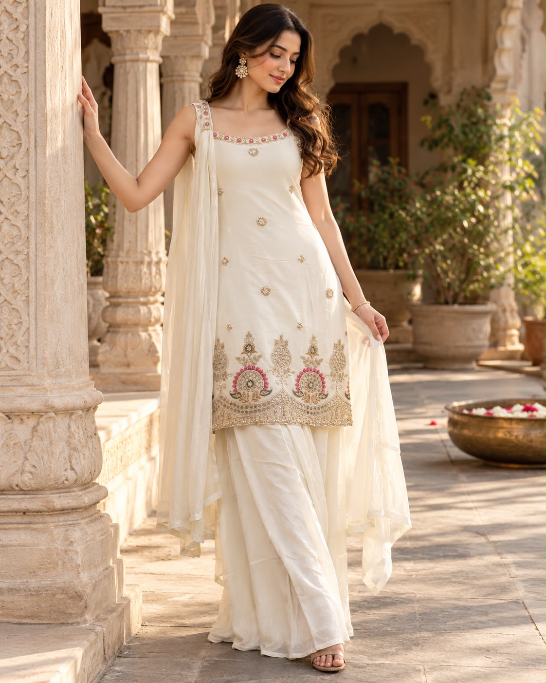 short kurti with plazo