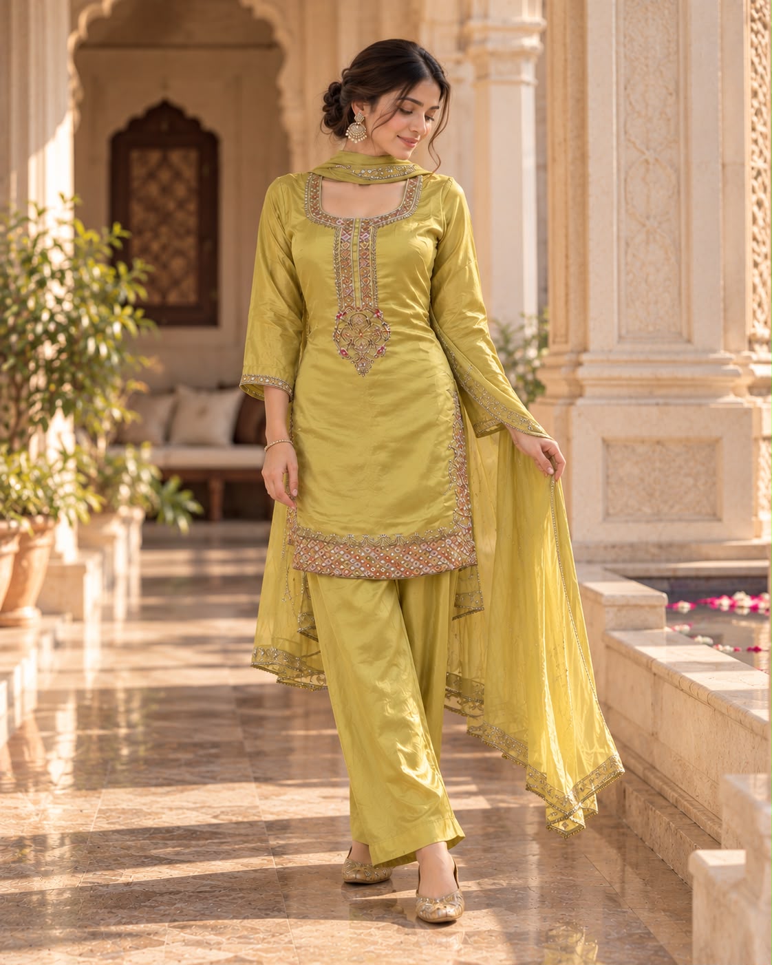 short kurti with plazo