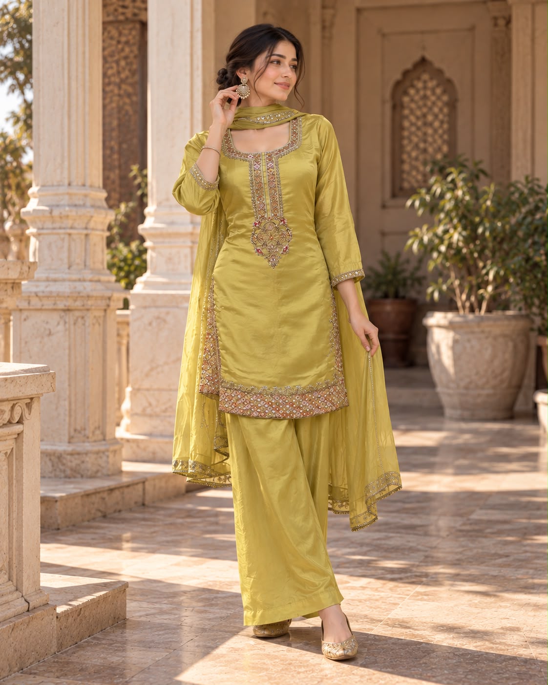short kurti with plazo