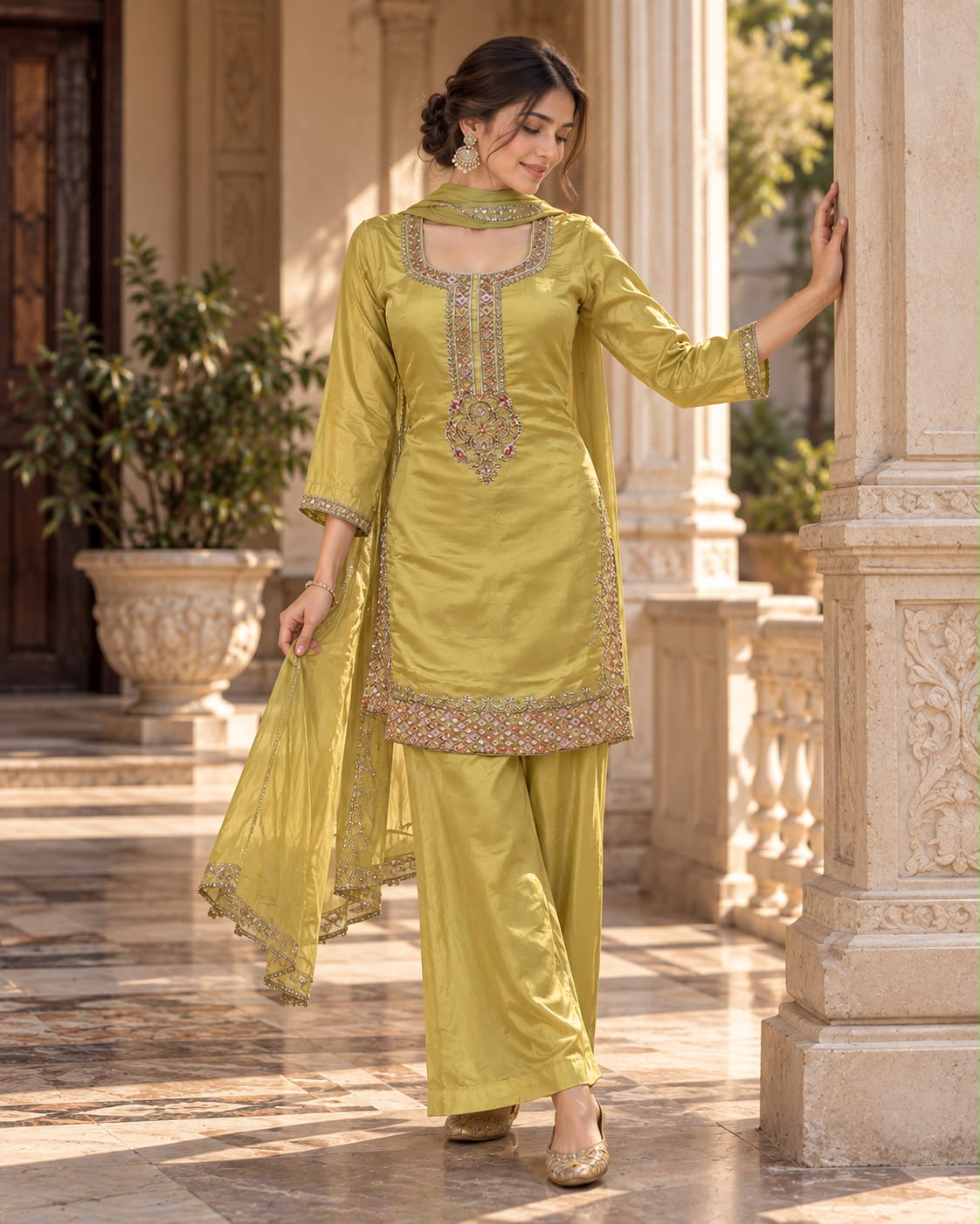 short kurti with plazo