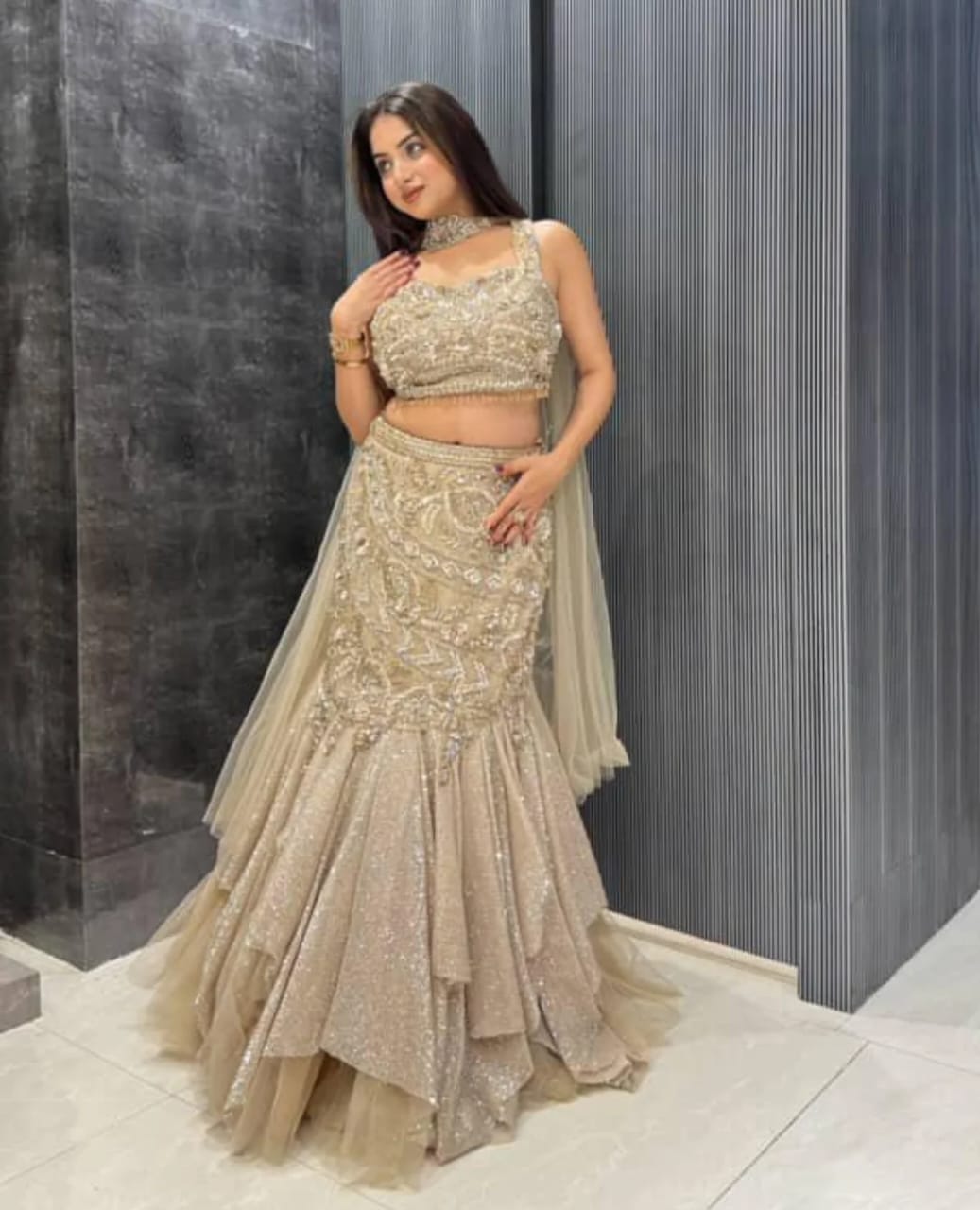 Fish cut lehanga choli