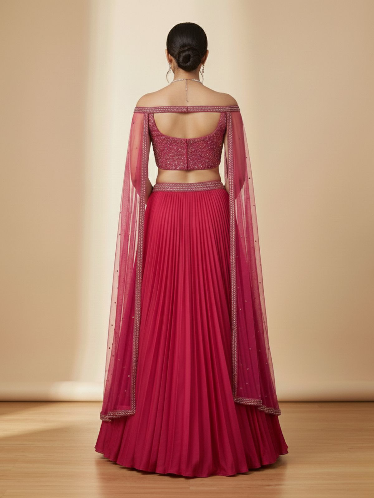 crop top and Fishcut with attach drape