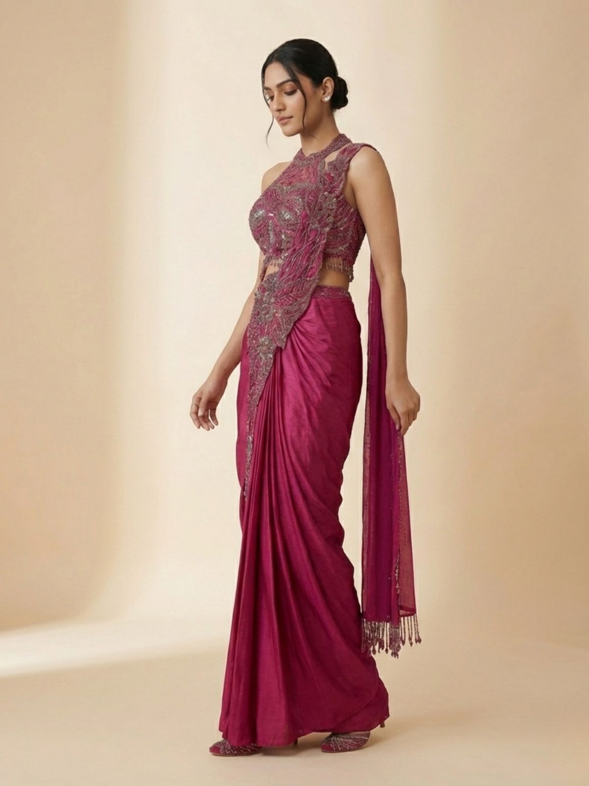 croptop with drape skirt