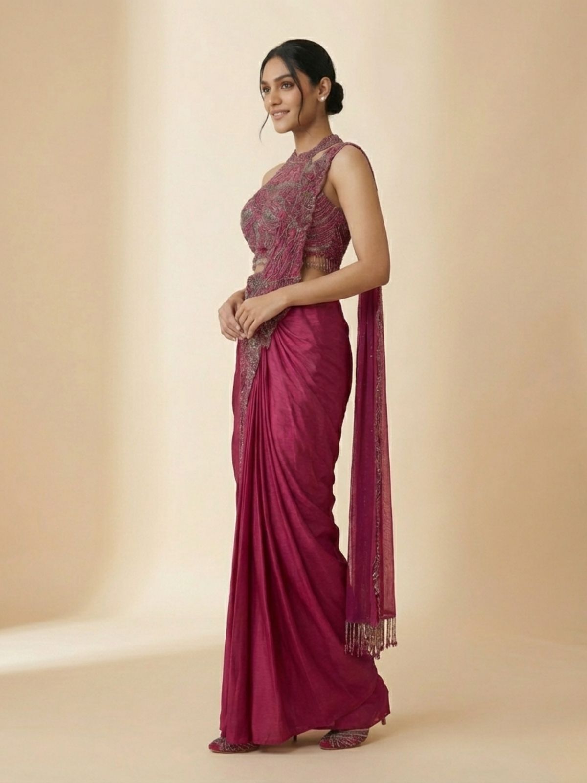 croptop with drape skirt