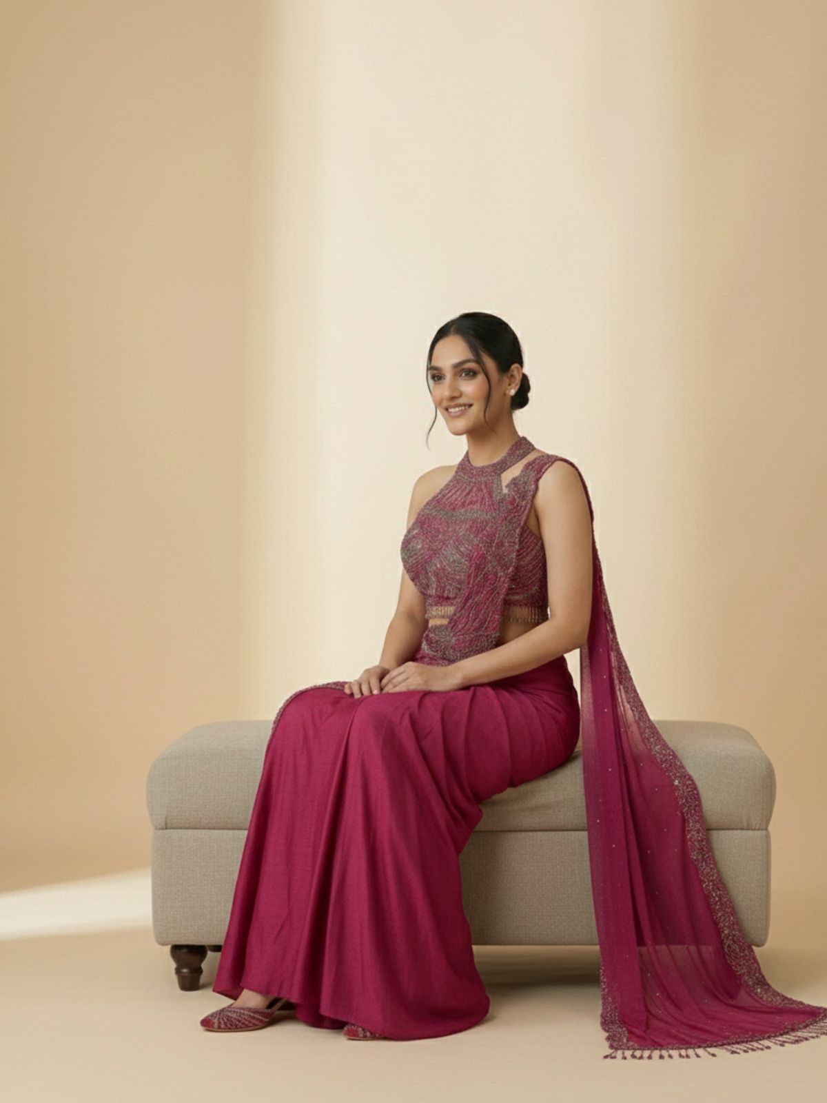 croptop with drape skirt